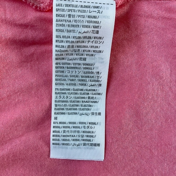 Abercrombie & Fitch Floral Lace Racerback Crop Top Sz L Pink Y2K Coquette Cami - Picture 6 of 6